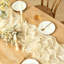 Chemin de table beige 3 pièces, chemin de table en étamine 10 pi rustique 35 * 120 pouces beige boho pour les décorations de table de fête de naissance