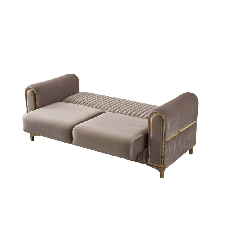 Causeuse convertible en tissu de velours Melody