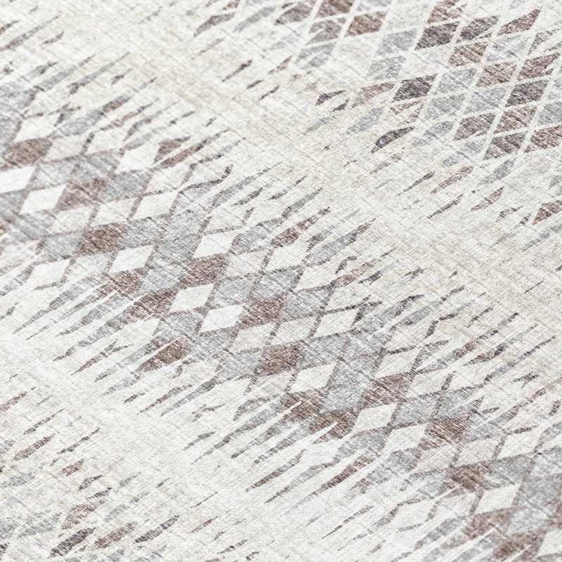 Chenille Geometric Indoor / Outdoor Rug, Rectangle 3' x 5'