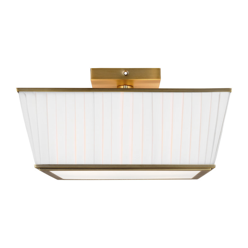 Esther Glass Flush Mount, Time Worn Brass