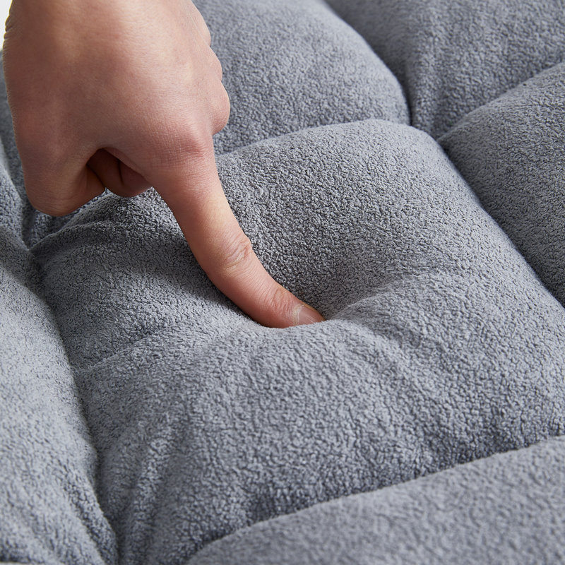 57cm Upholstered Futon, Grey