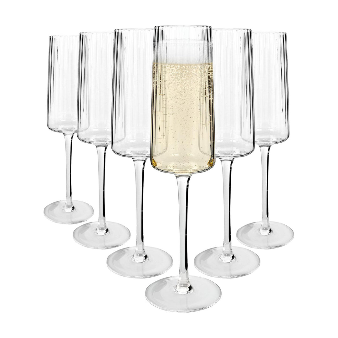 B&Q -  Chelsea Optic Crystal Champagne Flutes260MlPack Of 24 - Image 6