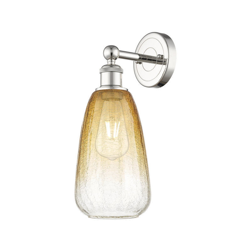 Amande Brookhaven - 1 lumière - abat-jour amande Brookhaven - applique, Yellow/Polished Nickel