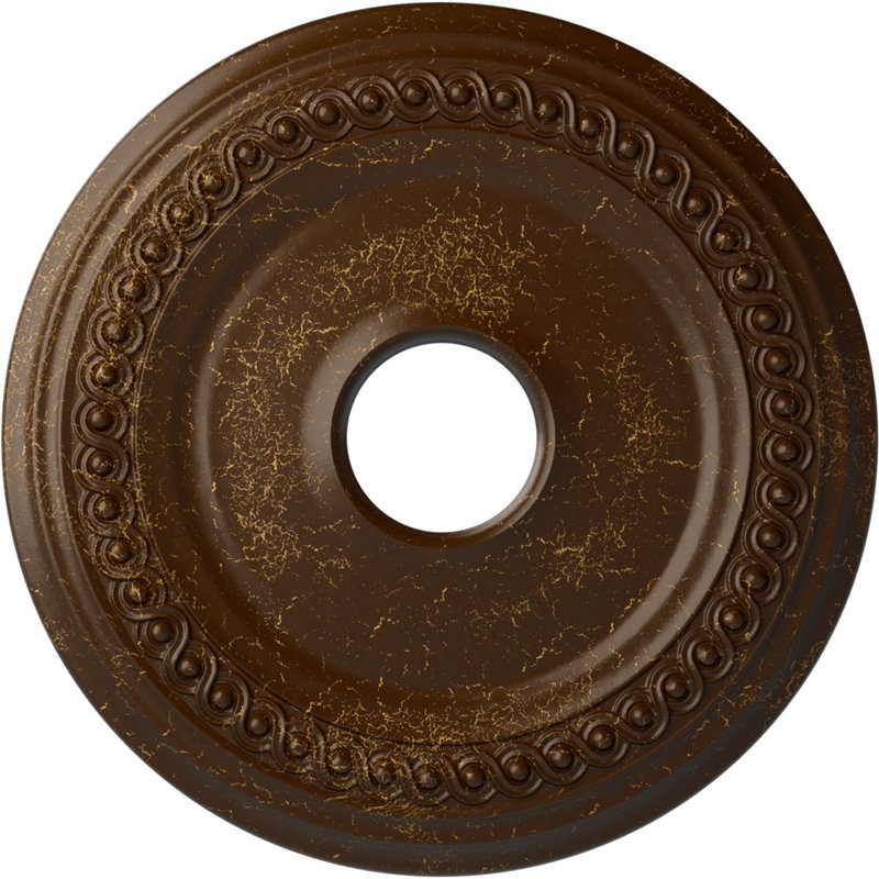 Médaillon de plafond classique H 18 5/8 po x l 18 5/8 po x P 1 1/8 po, Craquelure racinette