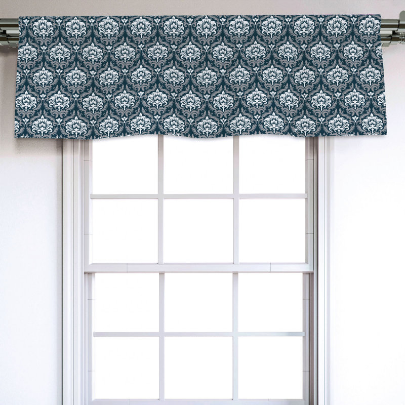 Sateen Damask Ruffled Window Valance