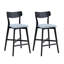 Ensemble de 2 chaises de bar en bois, tabourets à hauteur de comptoir avec dossier