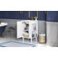 Meuble-lavabo de 20 po avec lavabo en céramique, ensemble de meuble-lavabo simple autoportant avec porte à fermeture douce, poignées chic en demi-lune, style français, blanc-778577100