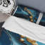 Ensemble de housse de couette abstrait doré et saphir bleu marbré III-101242010