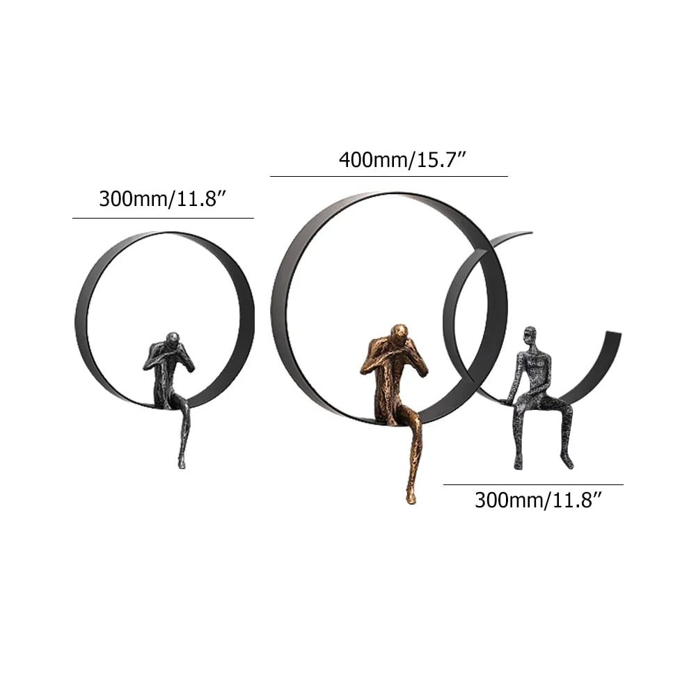 Homary Modern 3D Artistic Figure Metal And Resin Wall Decor