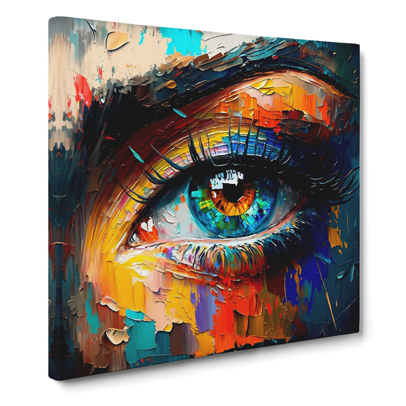 Eye Palette Knife Painting - Wrapped Canvas, 50cm H x 50cm W x 3cm D