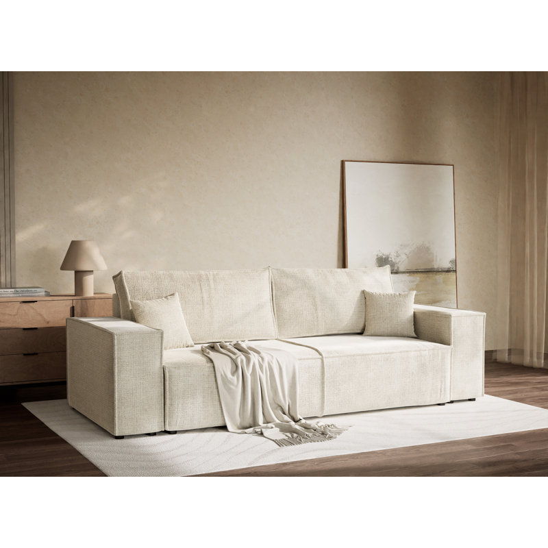 3 Seater Reclining Sofa, Light Grey Polyester/Chenille