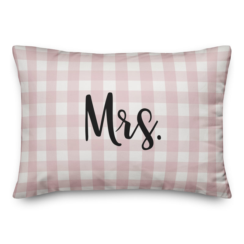 Plaid Throw Pillow, Black/Pink