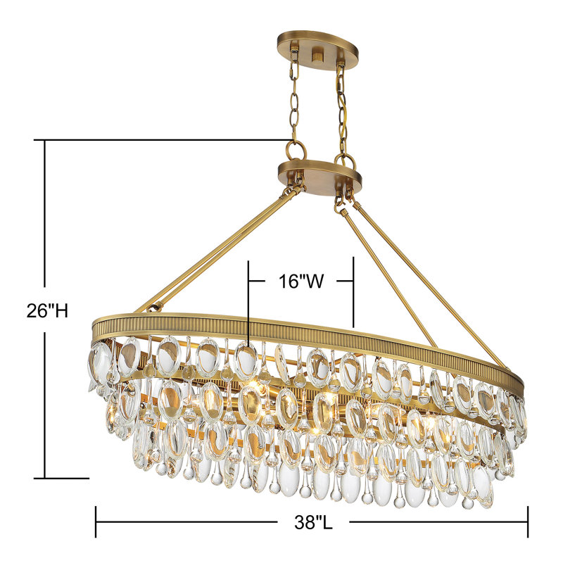Windham 8-Light Bronson in Warm Brass, Warm Brass