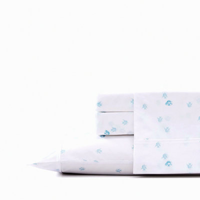Cool Percale Queen Sheets Set - Crisp Cotton Bedding for Stylish Home Decor with Angel Fish Design