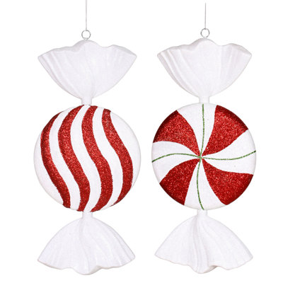 2 Piece Peppermint Candy Assorted Holiday Shaped Ornament -  The Holiday AisleÂ®, 8B5265A8EB014455BDBC993577BB9F7F