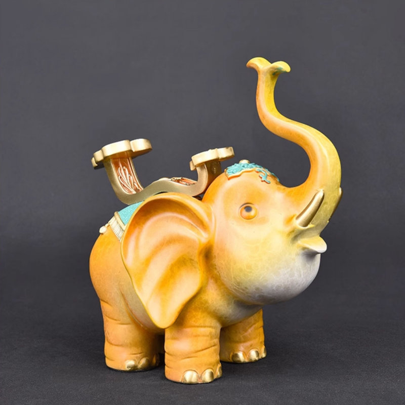 Ornement éléphant doré - cadeau luxueux en laiton pour collectionneur