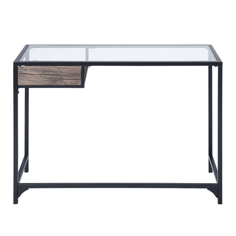Glass Top Metal Base Writing Desk