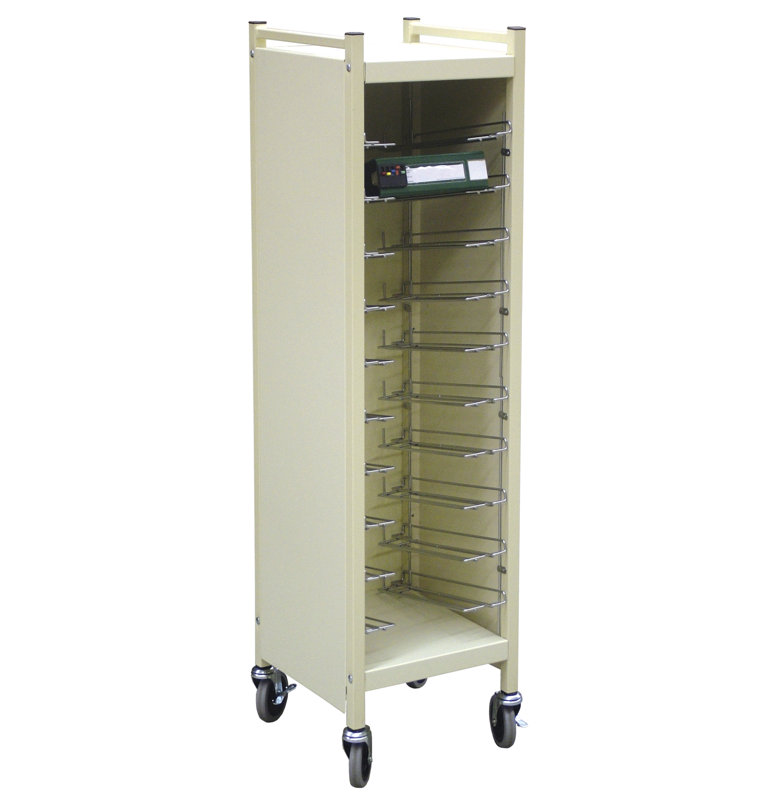 53'' H x 14.5'' W File Cart with Wheels, Beige