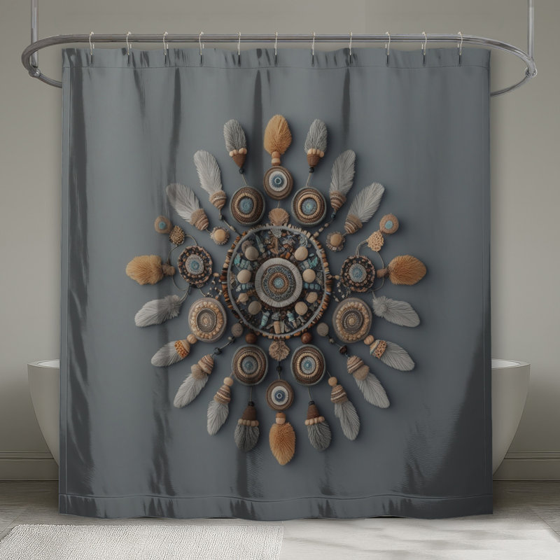 Rideaux de douche bohémiens très longs, L 70 po x H 93 po