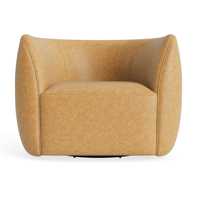 MTO - Council Swivel Lounge Chair, Camel Leather