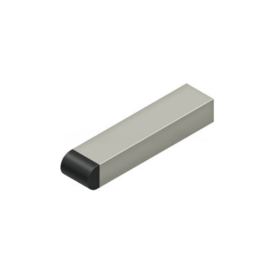 Deltana BDSR40U15 4" Contemporary Half-Cylinder Tip Baseboard Bumper, Solid Brass in Brushed Nickel