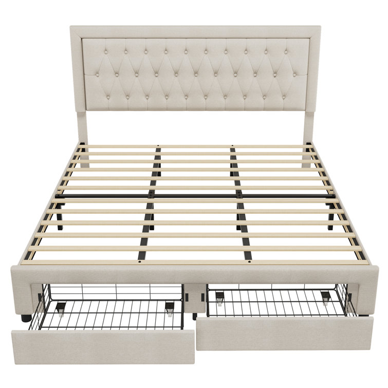 Binghamton Upholstered Platform Bed With 2 Storage Drawers