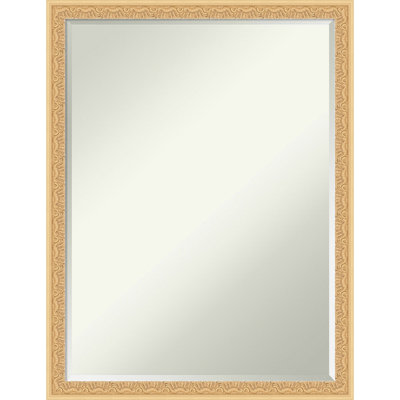 Miroir de salle de bain mural en bois à demi-biseau Bethany