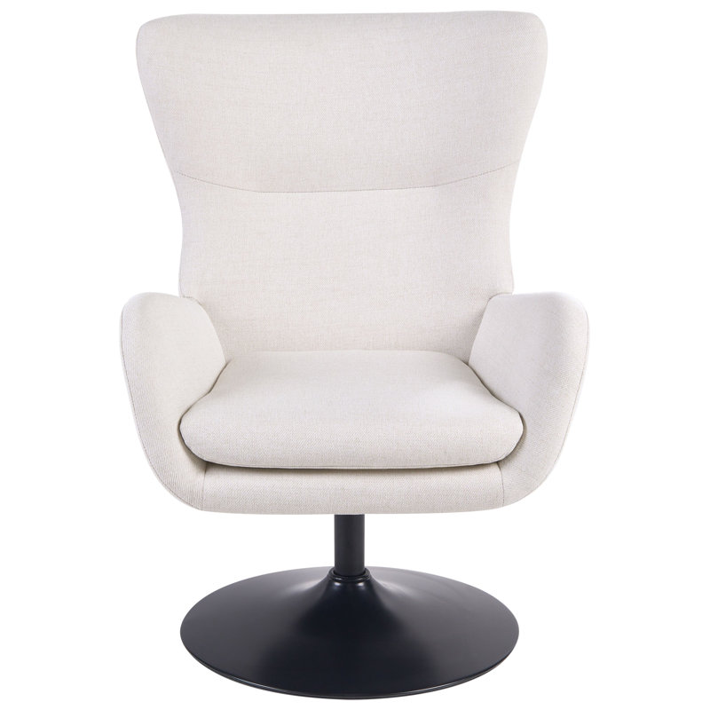 Upholstered Swivel Armchair, White
