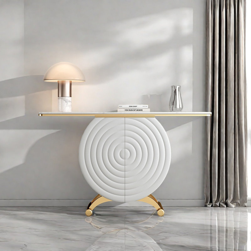 Console Modern Luxury Art, Blanc, H 33,46 po x l 55,12 po x P 13,78 po