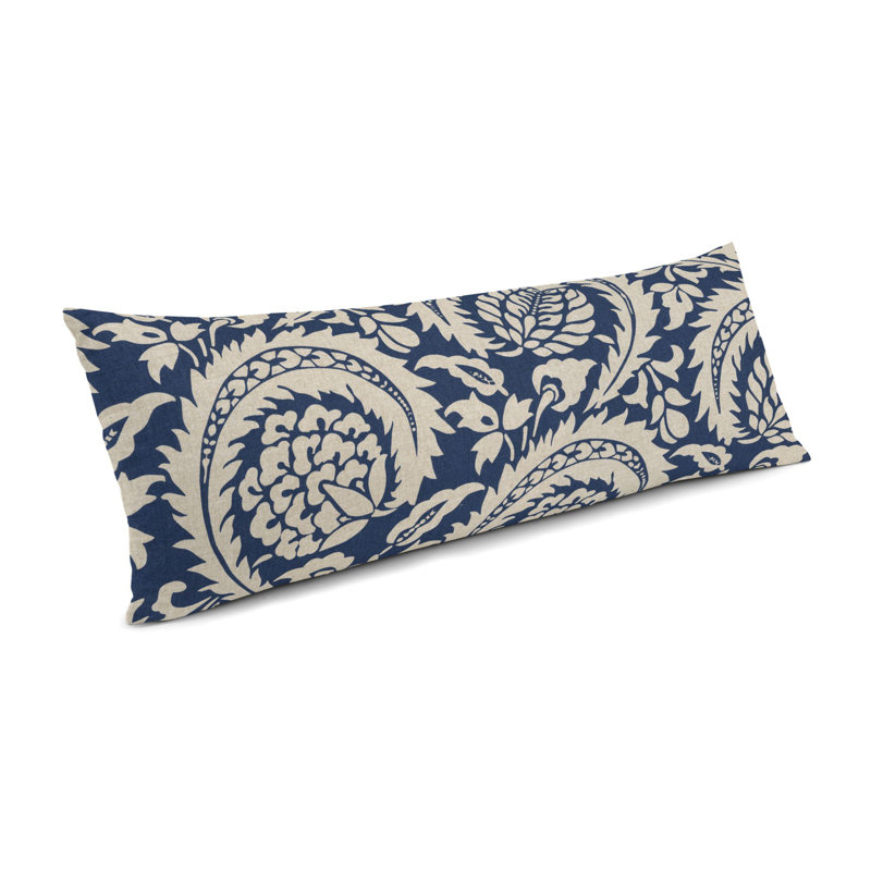 Lisbon Paisley Cotton Blend Throw Pillow, 12" x 24"