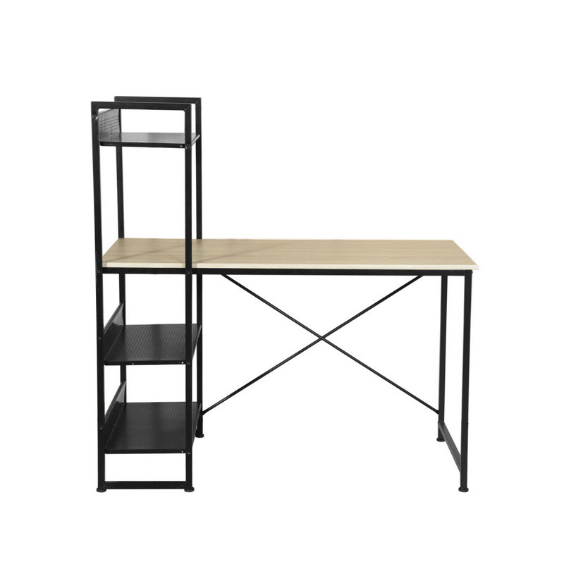 Charleena Metal Base Computer Desk, Oak