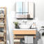 Armoire de toilette 24 po x 22 po, cadre en acier avec portes doubles pour rouge à lèvres, blanc délavé pour le corps,