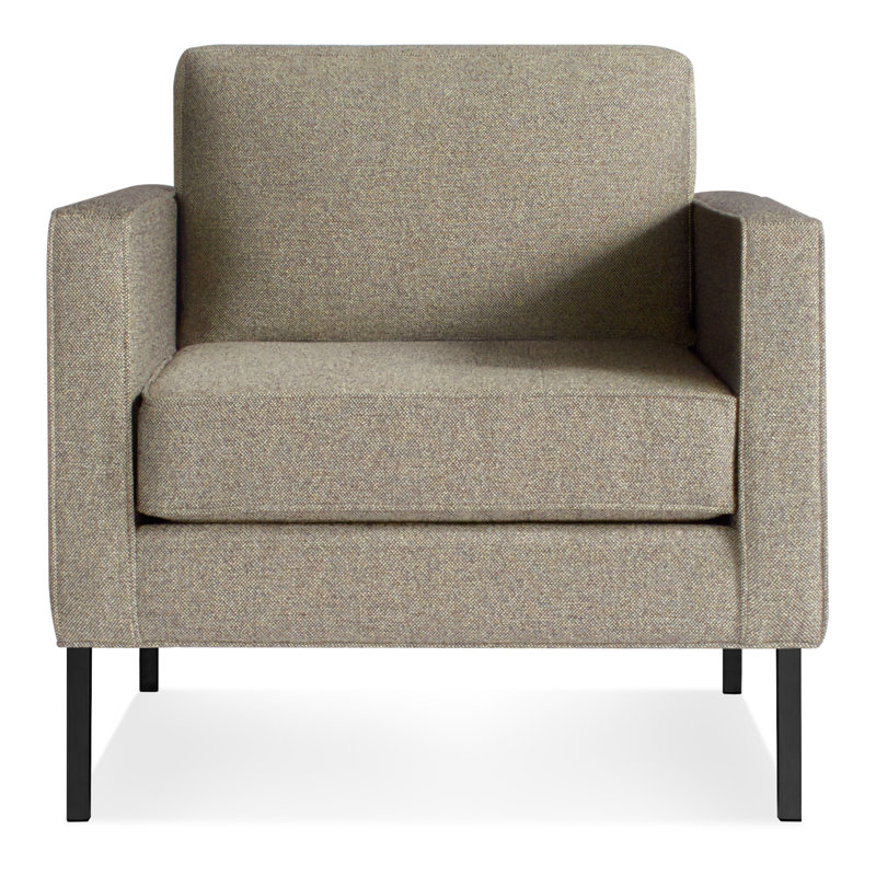 Paramount Tufted Armchair, Black, Otter Velvet Polyester Blend