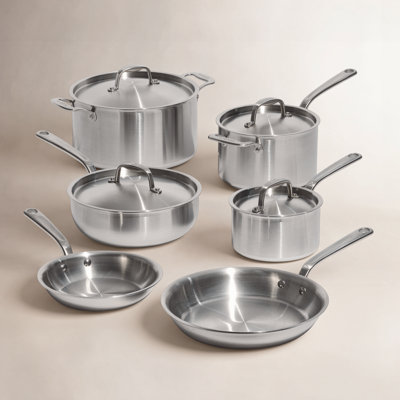 10PC Stainless Clad Cookware Set