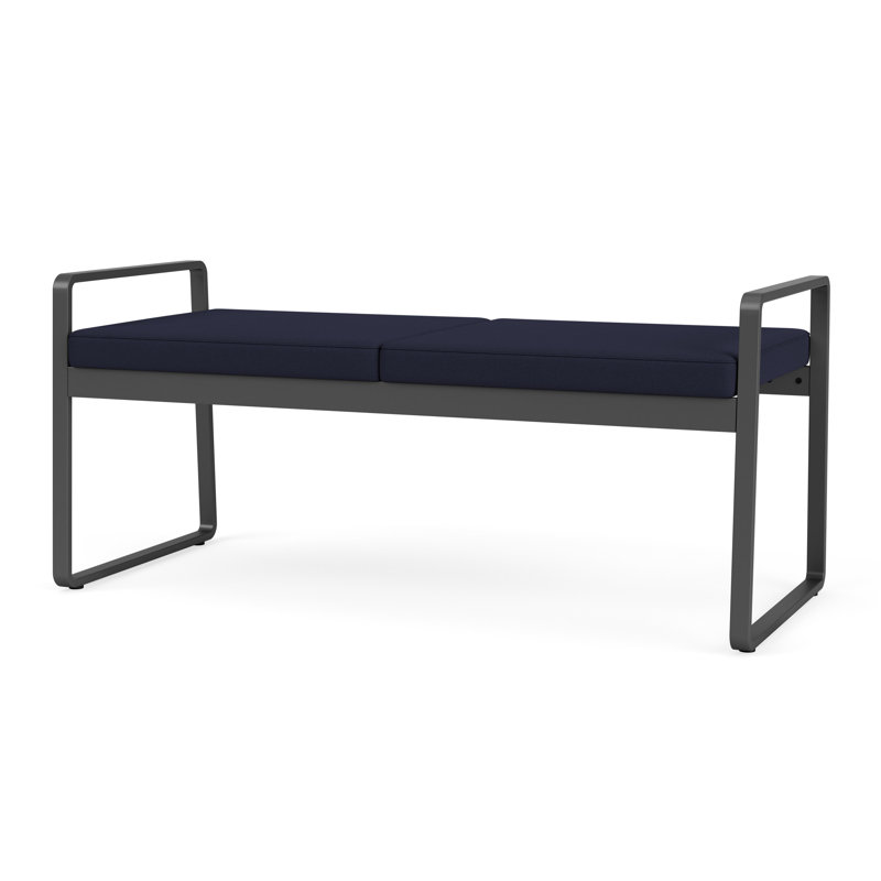 Banc en métal Gansett, Bleu marine Visite Libre - Tissu uni, Gris anthracite