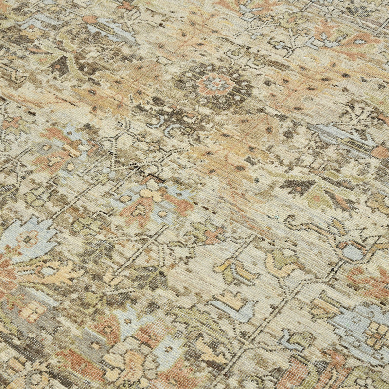 Hand-Knotted Tan Wool 8' x 10' Oriental Area Rug