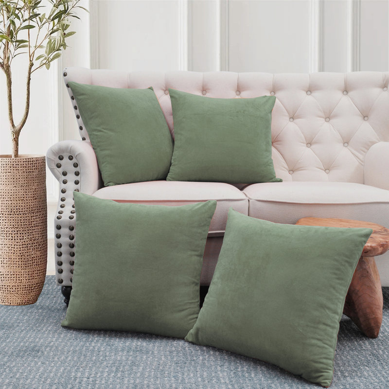 Square Cushion Cover, Green