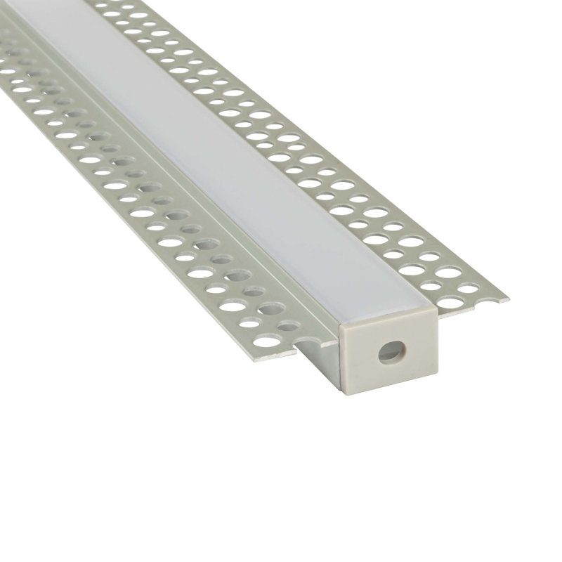 3.3Ft Drywall Aluminum LED Channel 3-Pack, Straight Profile, 5/7" (Nominal) Channel Width, End Caps And 1 Frosted Lens Included