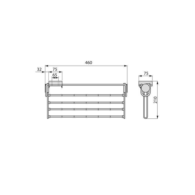 Pettaway 46cm Wall Towel Bar