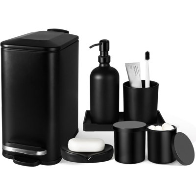 Black Bathroom Accessory Set