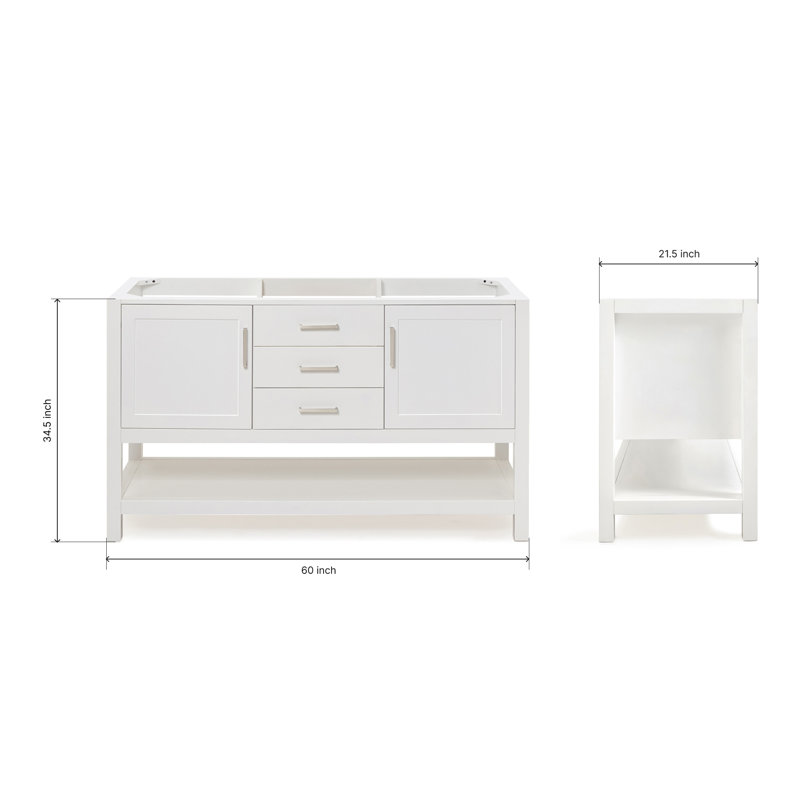 Bayhill 60'' W Single Bathroom Vanity Base, White
