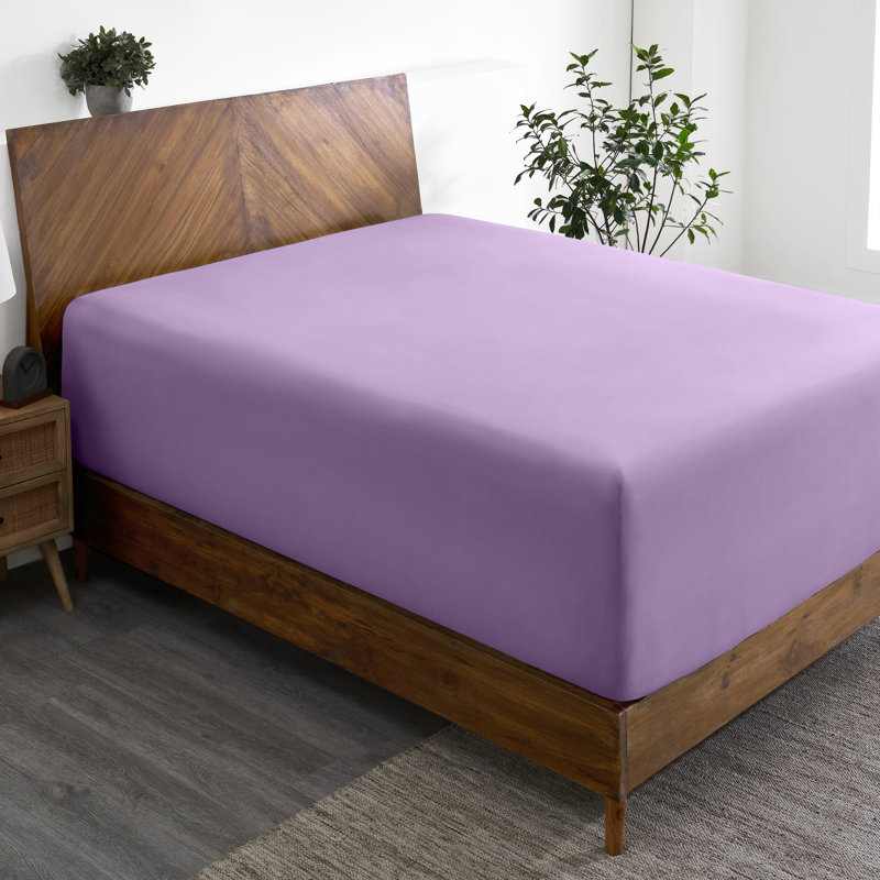 Extra Deep Microfiber Fitted Sheet, Queen Fitted Sheet, Lavender
