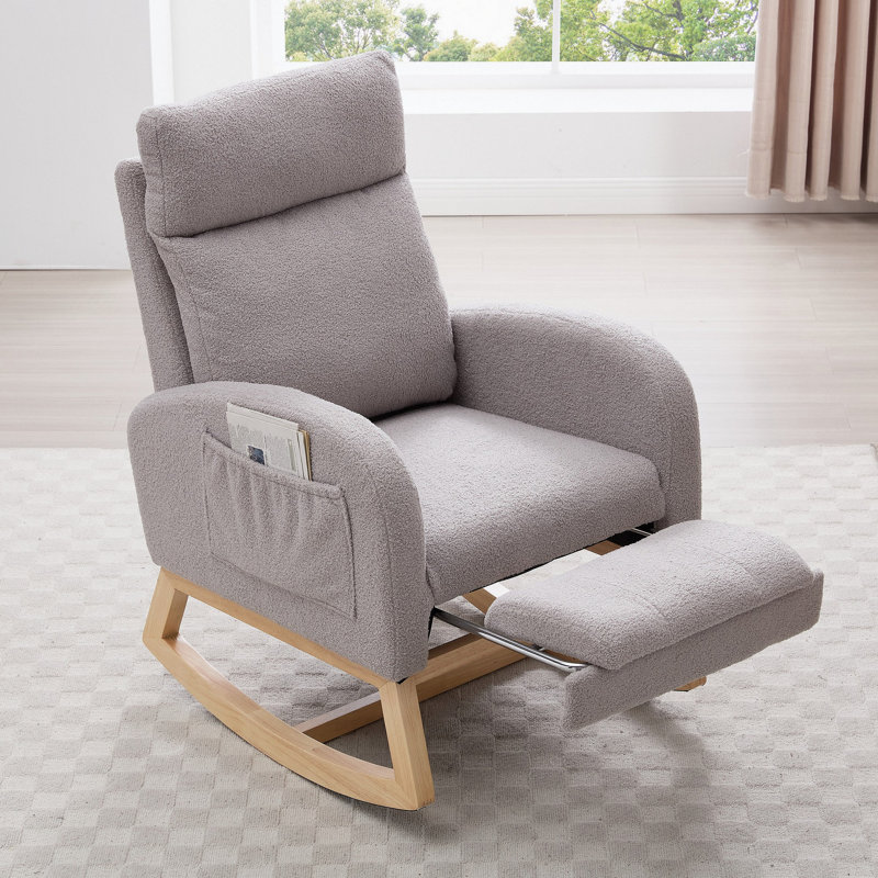 Chaise berçante Teddy, Gris clair