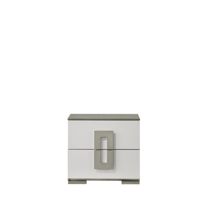 2 tables de chevet blanches - finition élégante et poignées surdimensionnées pour une conception facile et fonctionnelle de la table de chevet