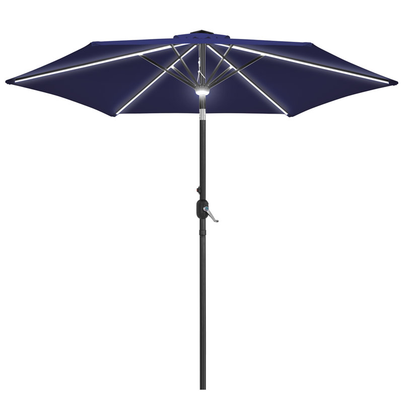 Parasol d'extérieur 108 "avec éclairage central 108", Bleu marine