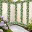 2 Pack 5.83Ft Artificial Eucalyptus Garland with White Flowers – Greenery Eucalyptus Vine Faux Green Leaf Garland, Faux Foliage Garlands for Wedding Arch Anniversary Table Runner Wall Home Decoration