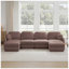 Canapé modulaire surdimensionné en U en chenille de 137 po avec poufs mobiles pour salon 137 po-1235946345-1235946349