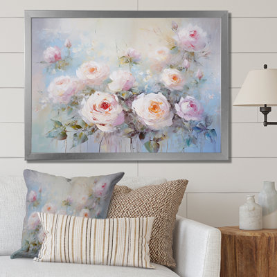 " Pink Roses Farmhouse Charm I "