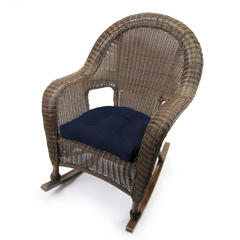 Contoured Outdoor Wicker Seat Cushion, Veranda Kiwi
