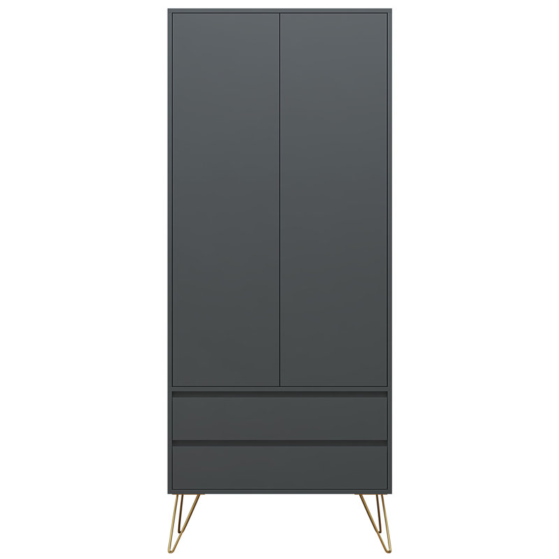 Aanika Manufactured Wood Wardrobe, Grey